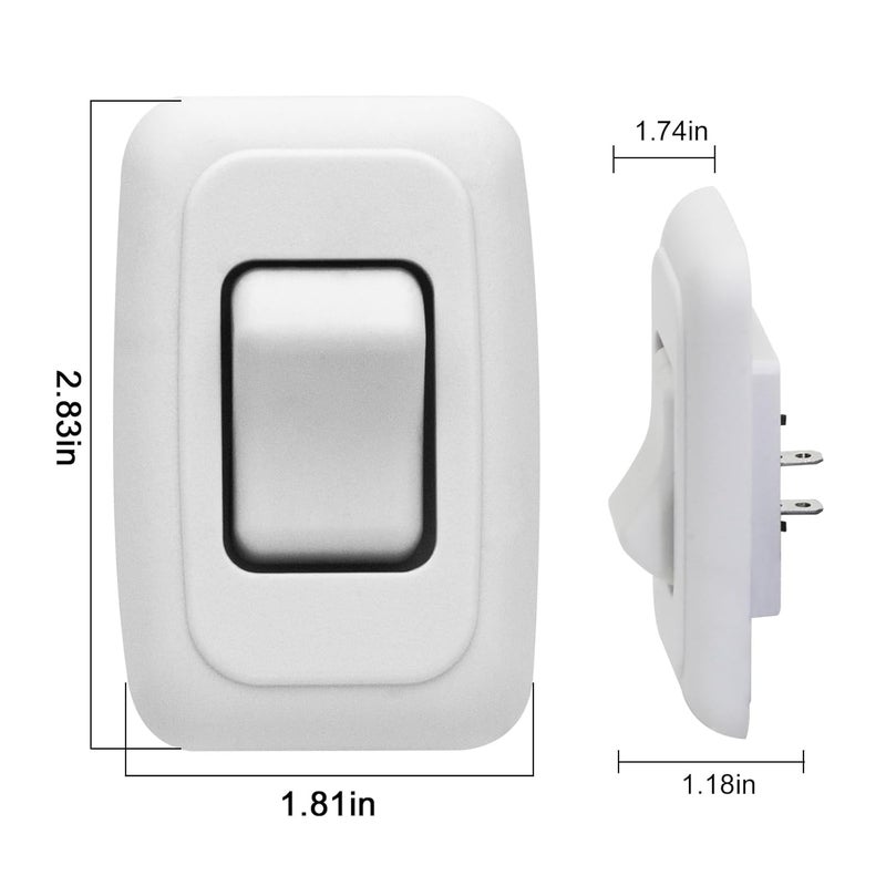 FBULWSEC Single SPST On-Off Switch with Bezel, Technology Components 12V Light Switch for RV, Camper, Trailer - Image 3